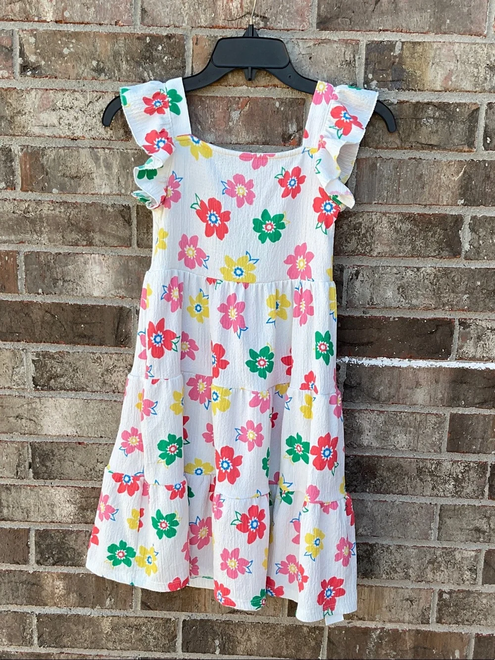 Take 50% OFF-LC Waikiki Girls White Floral Sundress with Ruffle Straps,Sz-7-8Y